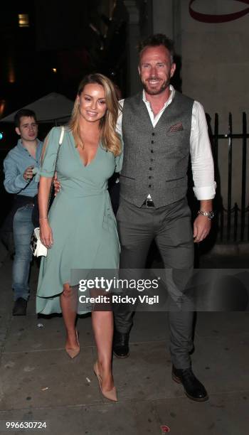 Ola Jordan and James Jordan seen attending Paul Strank Summer Party at Karma Sanctum Soho on July 11, 2018 in London, England.