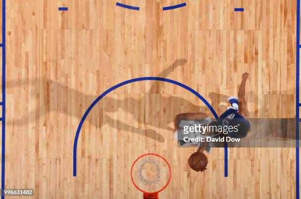 Isaiah Cousins of the Minnesota Timberwolves shoots the ball against the Detroit Pistons during the 2018 Las Vegas Summer League on July 11, 2018 at...