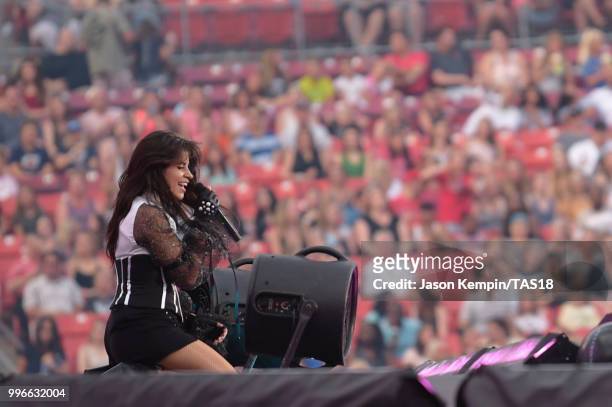Camila Cabello performs onstage during the Taylor Swift reputation Stadium Tour at FedExField on July 11, 2018 in Landover, Maryland.