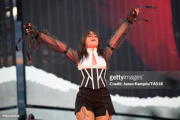 Camila Cabello performs onstage during the Taylor Swift reputation Stadium Tour at FedExField on July 11, 2018 in Landover, Maryland.