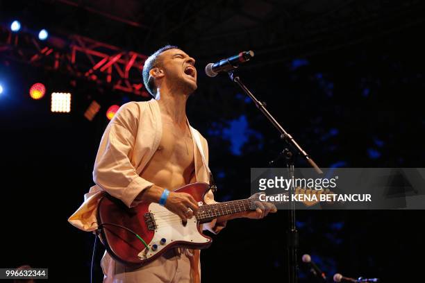 Musician Gabriel Garzon-Montano performs during a summer stage concert in Central Park on July 11, 2018 in New York City.