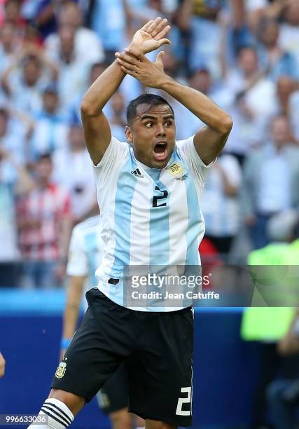 Gabriel Mercado of Argentina during the 2018 FIFA World Cup Russia Round of 16 match between France and Argentina at Kazan Arena on June 30, 2018 in...