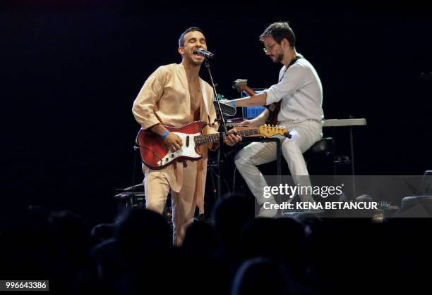 Musician Gabriel Garzon-Montano performs during a summer stage concert in Central Park on July 11, 2018 in New York City.