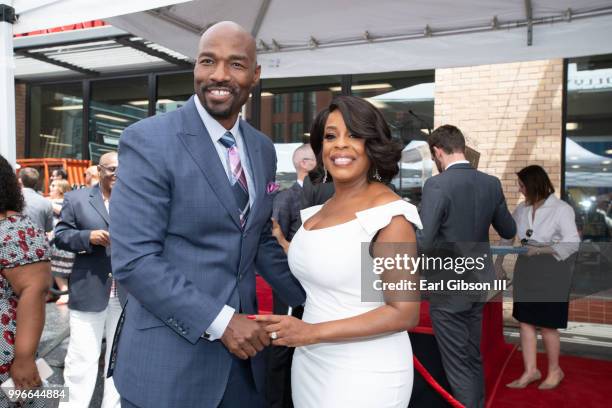 Jay Tucker and Niecy Nash pose for a photo as Niecy Nash is honored with a Star On The Hollywood Walk Of Fame on July 11, 2018 in Hollywood,...