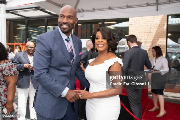 Jay Tucker and Niecy Nash pose for a photo as Niecy Nash is honored with a Star On The Hollywood Walk Of Fame on July 11, 2018 in Hollywood,...