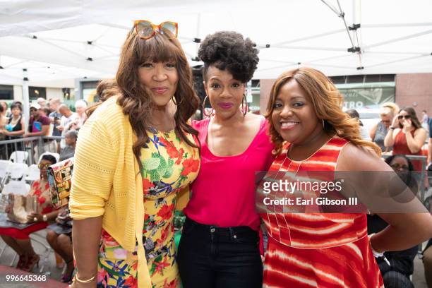 Kyn Whitley, Wendy Raquel Robinson and Sherri Shepherd pose for a photo as Niecy Nash is honored with a Star On The Hollywood Walk Of Fame on July...