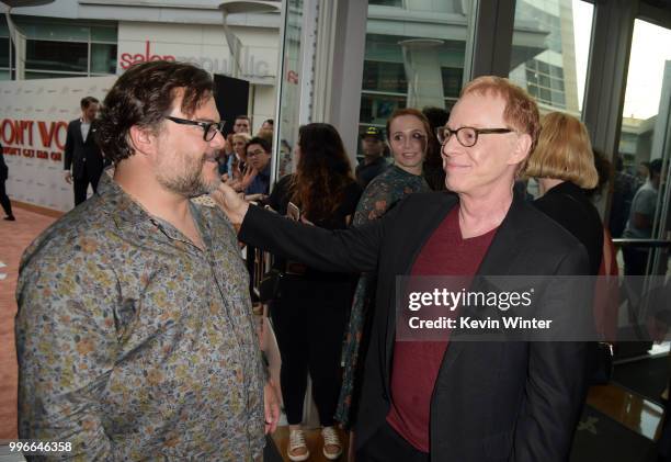 Jack Black and Danny Elfman attend Amazon Studios premiere of "Don't Worry, He Wont Get Far On Foot" at ArcLight Hollywood on July 11, 2018 in...