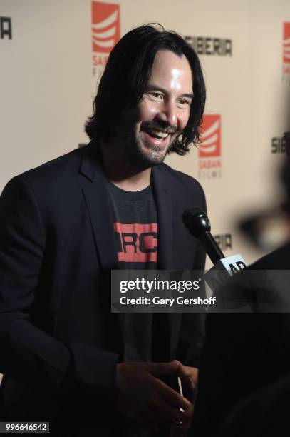 Actor Keanu Reeves attends the 'Siberia' New York premiere at The Metrograph on July 11, 2018 in New York City.