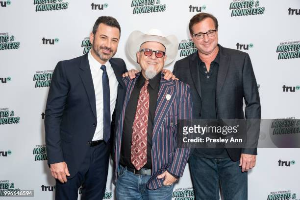 Jimmy Kimmel, Bobcat Goldthwait and Bob Saget attend the premiere of truTV's "Bobcat Goldthwait's Misfits & Monsters" at Hollywood Roosevelt Hotel on...