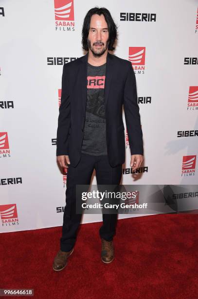 Actor Keanu Reeves attends the 'Siberia' New York premiere at The Metrograph on July 11, 2018 in New York City.