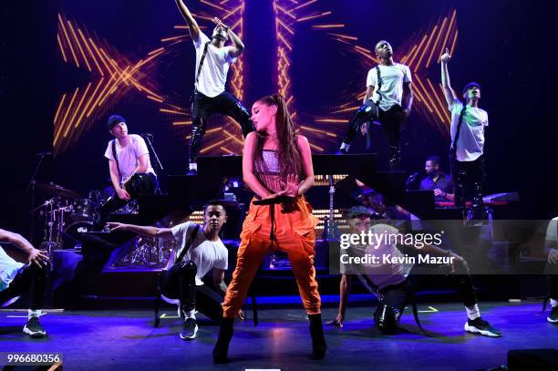 Ariana Grande performs onstage at the Amazon Music Unboxing Prime Day event in Brooklyn on July 11, 2018 in Brooklyn, New York.