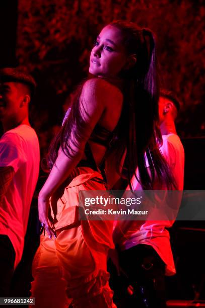 Ariana Grande performs onstage at the Amazon Music Unboxing Prime Day event on July 11, 2018 in Brooklyn, New York.