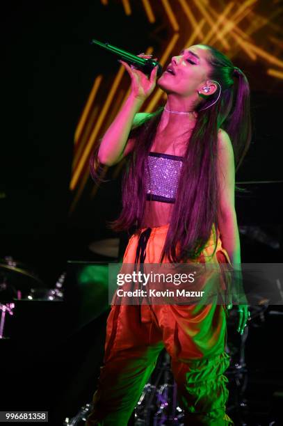 Ariana Grande performs onstage at the Amazon Music Unboxing Prime Day event on July 11, 2018 in Brooklyn, New York.