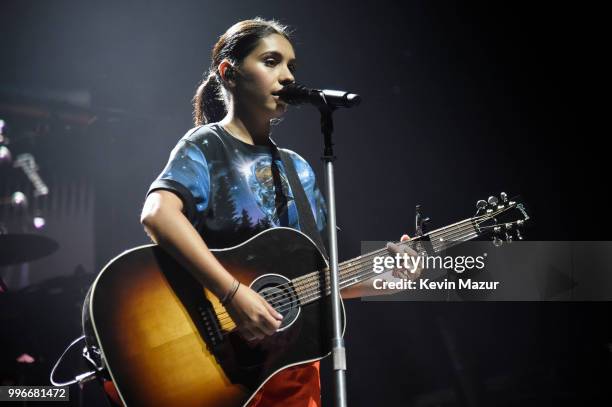 Alessia Cara performs onstage at the Amazon Music Unboxing Prime Day event on July 11, 2018 in Brooklyn, New York.