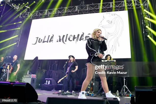 Singer-songwriter Julia Michaels performs onstage at the Amazon Music Unboxing Prime Day event on July 11, 2018 in Brooklyn, New York.