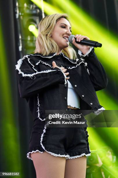 Singer-songwriter Julia Michaels performs onstage at the Amazon Music Unboxing Prime Day event on July 11, 2018 in Brooklyn, New York.