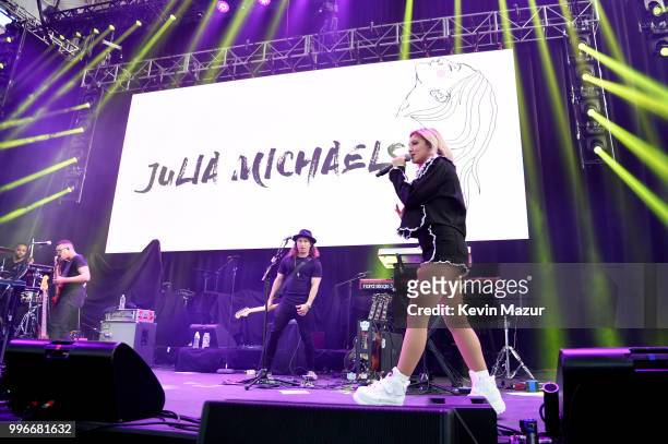 Singer-songwriter Julia Michaels performs onstage at the Amazon Music Unboxing Prime Day event on July 11, 2018 in Brooklyn, New York.
