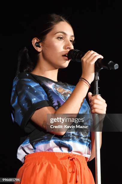 Alessia Cara performs onstage at the Amazon Music Unboxing Prime Day event on July 11, 2018 in Brooklyn, New York.