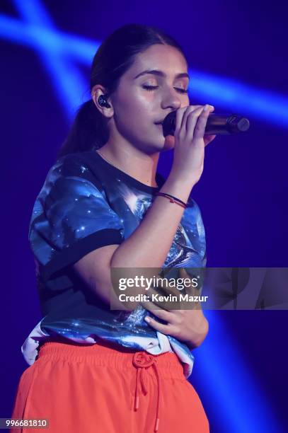 Alessia Cara performs onstage at the Amazon Music Unboxing Prime Day event on July 11, 2018 in Brooklyn, New York.