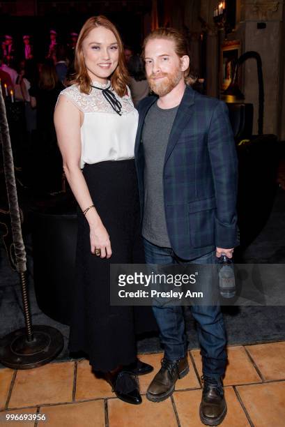 Clare Grant and Seth Green attend after party for the premiere of truTV's "Bobcat Goldthwait's Misfits & Monsters" at Hollywood Roosevelt Hotel on...