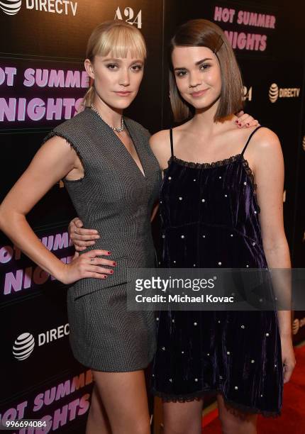 Actors Maika Monroe and Maia Mitchell attend the Los Angeles Special Screening of "Hot Summer Nights" on July 11, 2018 in Los Angeles, California.
