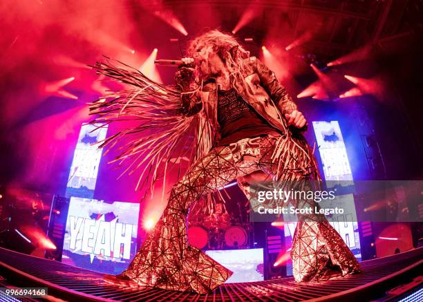 Rob Zombie performs during the Twins Of Evil - The Second Coming Tour Opener at DTE Energy Music Theater on July 11, 2018 in Clarkston, Michigan.