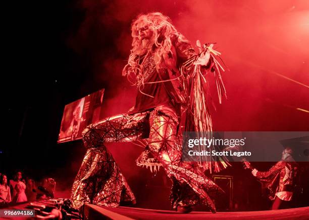 Rob Zombie performs during the Twins Of Evil - The Second Coming Tour Opener at DTE Energy Music Theater on July 11, 2018 in Clarkston, Michigan.