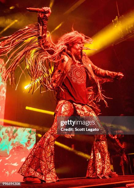 Rob Zombie performs during the Twins Of Evil - The Second Coming Tour Opener at DTE Energy Music Theater on July 11, 2018 in Clarkston, Michigan.