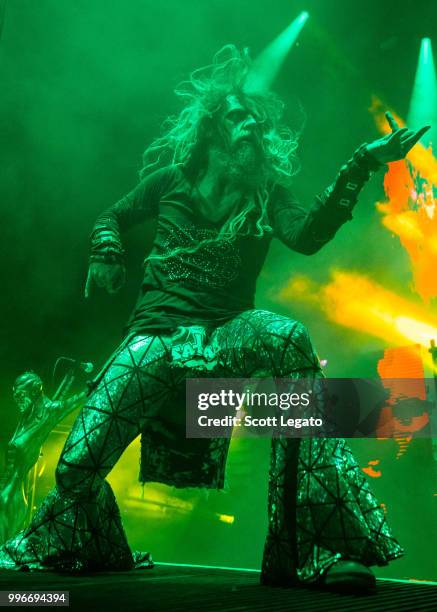 Rob Zombie performs during the Twins Of Evil - The Second Coming Tour Opener at DTE Energy Music Theater on July 11, 2018 in Clarkston, Michigan.