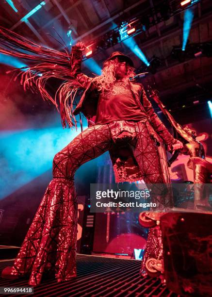 Rob Zombie performs during the Twins Of Evil - The Second Coming Tour Opener at DTE Energy Music Theater on July 11, 2018 in Clarkston, Michigan.