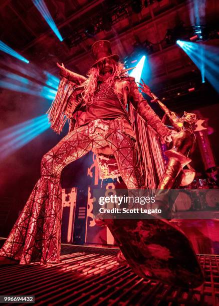 Rob Zombie performs during the Twins Of Evil - The Second Coming Tour Opener at DTE Energy Music Theater on July 11, 2018 in Clarkston, Michigan.