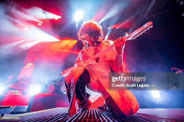 John 5 of Rob Zombie performs during the Twins Of Evil - The Second Coming Tour Opener at DTE Energy Music Theater on July 11, 2018 in Clarkston,...