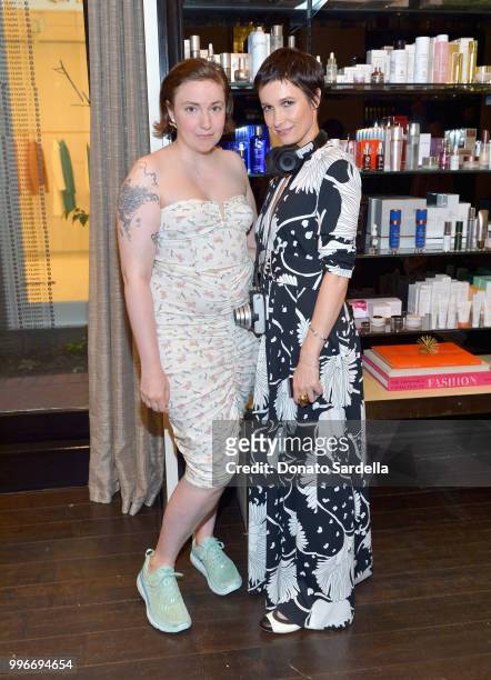 Lena Dunham and Founder of VIOLET GREY Cassandra Grey attend Beats by Dre for VIOLET GREY Party on July 11, 2018 in Los Angeles, California.