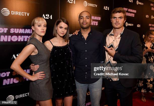 Actors Maika Monroe, Maia Mitchell, writer/director Elijah Bynum, and actor Alex Roe attend the Los Angeles Special Screening of "Hot Summer Nights"...