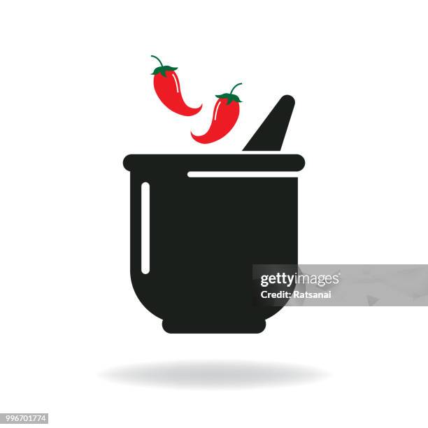 mortar - chili con carne stock illustrations