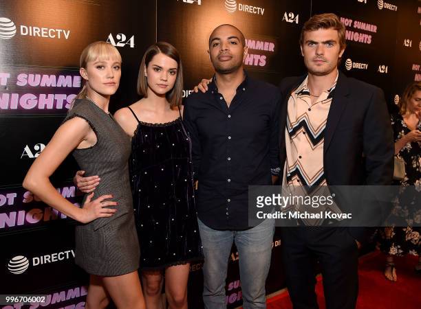 Actors Maika Monroe, Maia Mitchell, writer/director Elijah Bynum, and actor Alex Roe attend the Los Angeles Special Screening of "Hot Summer Nights"...