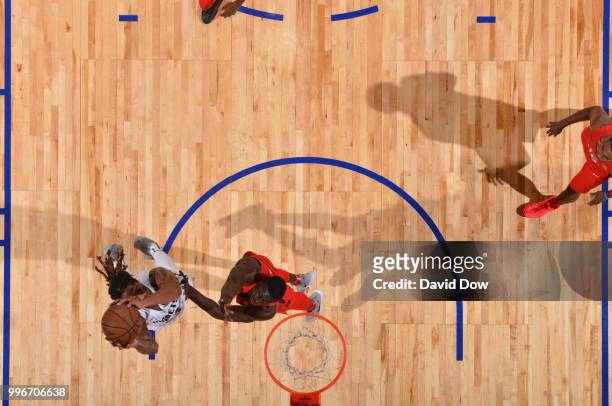 Emanuel Terry of the Denver Nuggets shoots the ball against the Toronto Raptors during the 2018 Las Vegas Summer League on July 11, 2018 at the Cox...