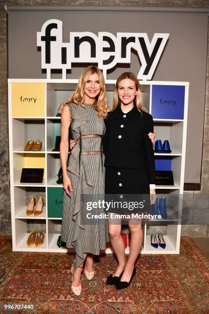 Finery Co-Founders Whitney Casey and Brooklyn Decker attend the Finery App launch party hosted by Brooklyn Decker at Microsoft Lounge on July 11,...