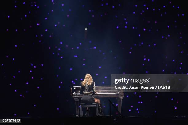 Taylor Swift performs onstage during the Taylor Swift reputation Stadium Tour at FedExField on July 11, 2018 in Landover, Maryland.