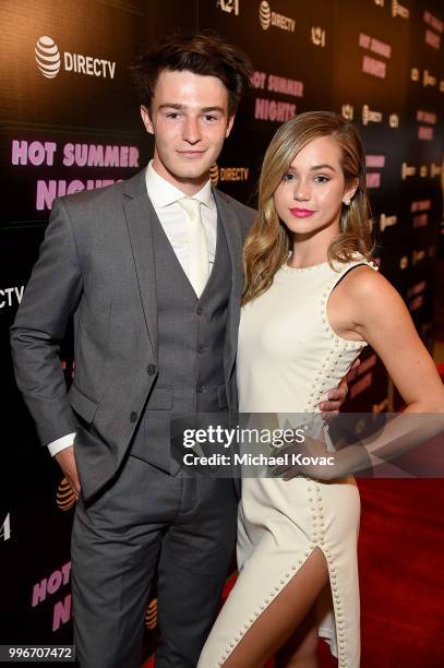 Actors Dylan Summerall and Brec Bassinger attend the Los Angeles Special Screening of "Hot Summer Nights" on July 11, 2018 in Los Angeles, California.