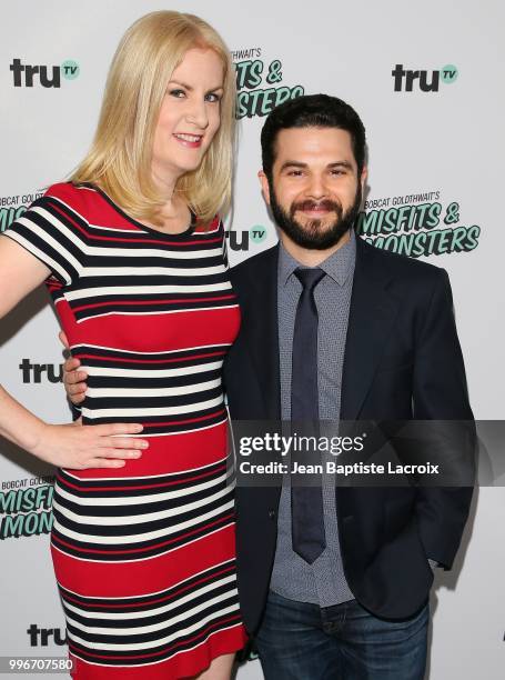 Rachel Cushing and Samm Levine attend the premiere of truTV's "Bobcat Goldthwait's Misfits & Monsters" held at Hollywood Roosevelt Hotel on July 11,...