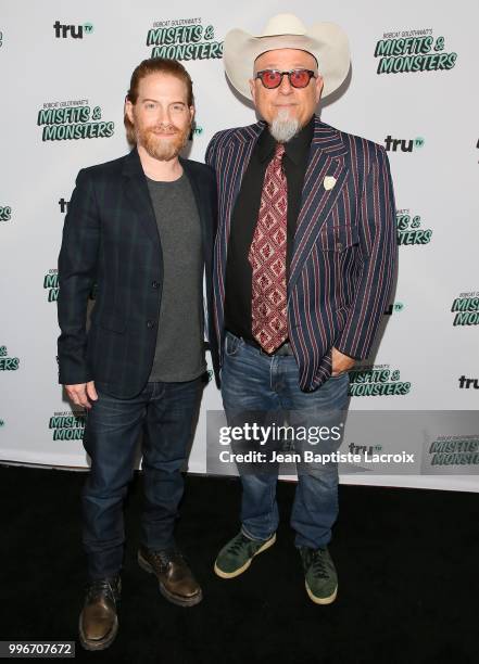 Seth Green and Bobcat Goldthwait attend the premiere of truTV's "Bobcat Goldthwait's Misfits & Monsters" held at Hollywood Roosevelt Hotel on July...