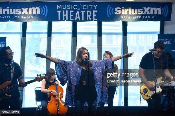 Recording Artist Francesca Battistelli performs live on SiriusXM's The Message Channel 63 in Music City Theatre at SiriusXM Studios on July 11, 2018...