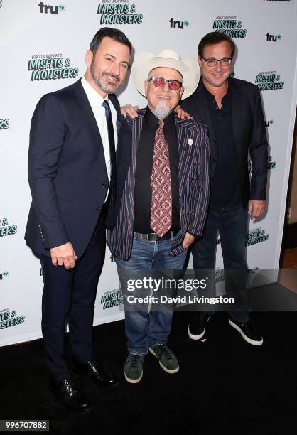 Host Jimmy Kimmel and comedians Bobcat Goldthwait and Bob Saget attend the premiere of truTV's "Bobcat Goldthwait's Misfits & Monsters" at the...