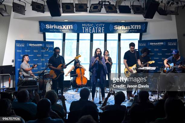 Recording Artist Francesca Battistelli performs live on SiriusXM's The Message Channel 63 in Music City Theatre at SiriusXM Studios on July 11, 2018...
