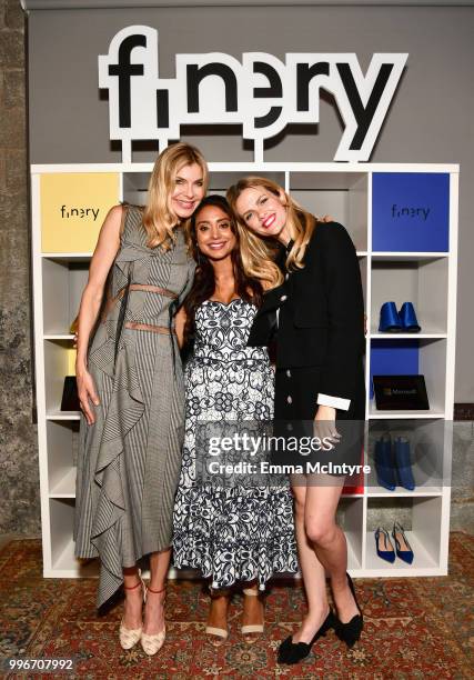 Finery Co-Founders Whitney Casey and Brooklyn Decker attend the Finery App launch party hosted by Brooklyn Decker at Microsoft Lounge on July 11,...