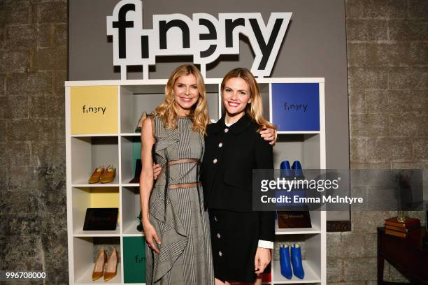 Finery Co-Founders Whitney Casey and Brooklyn Decker attend the Finery App launch party hosted by Brooklyn Decker at Microsoft Lounge on July 11,...