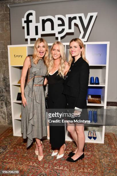 Finery Co-Founders Whitney Casey and Brooklyn Decker attends the Finery App launch party hosted by Brooklyn Decker at Microsoft Lounge on July 11,...