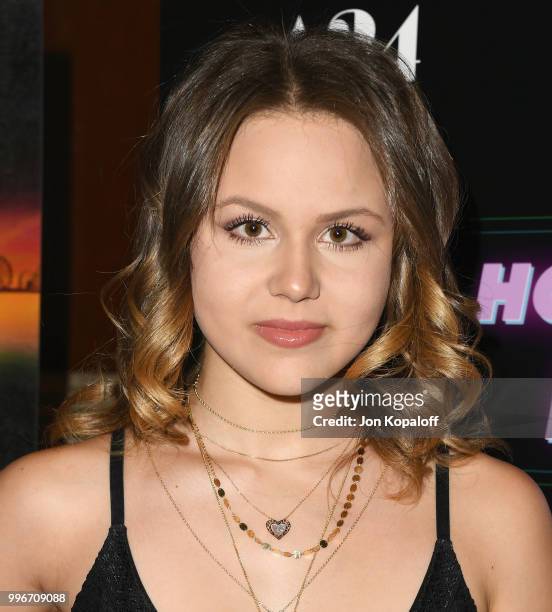 Isabella Acres attends the Los Angeles special screening of "Hot Summer Nights" at Pacific Theatres at The Grove on July 11, 2018 in Los Angeles,...