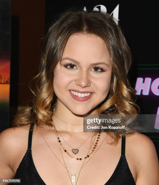 Isabella Acres attends the Los Angeles special screening of "Hot Summer Nights" at Pacific Theatres at The Grove on July 11, 2018 in Los Angeles,...